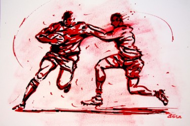 Rugby N°48 Drawing titled "Rugby N°48" by Henri Ibara, Original Art, Ink