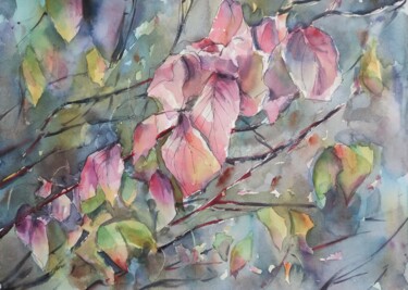 Painting titled "Autumn Colours" by Ibolya Taligas, Original Artwork, Watercolor