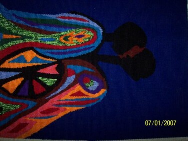 Peinture intitulée "compagnon" par Ibra Ndiaye, Œuvre d'art originale