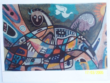 Art textile intitulée "deuke-ndo.jpg" par Ibra Ndiaye, Œuvre d'art originale