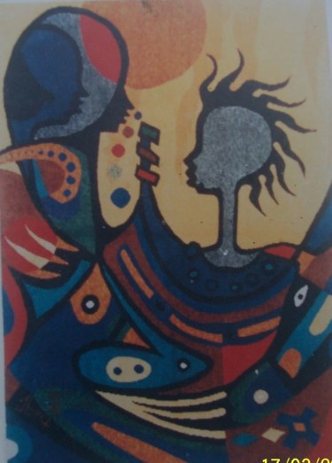 Art textile intitulée "domou-ndeye.jpg" par Ibra Ndiaye, Œuvre d'art originale