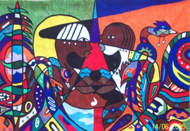 Art textile intitulée "ndiam.jpg" par Ibra Ndiaye, Œuvre d'art originale