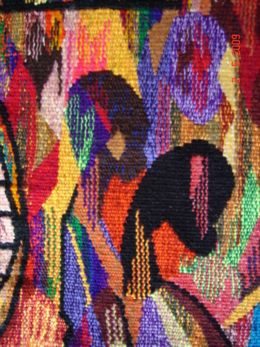 Art textile intitulée "rencontre.jpg" par Ibra Ndiaye, Œuvre d'art originale