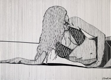 On the beach 3 Drawing titled "On the beach 3" by Ibrahim Unal, Original Art, Pencil