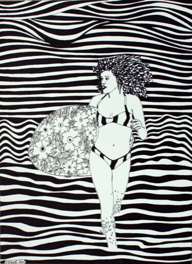 Surf on the lines 4 Drawing titled "Surf on the lines 4" by Ibrahim Unal, Original Art, Marker