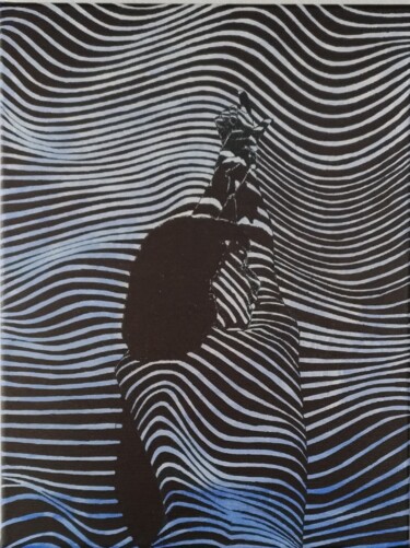 Рисунок под названием "Lie on the lines 3" - Ibrahim Unal, Подлинное произведение искусства, Маркер