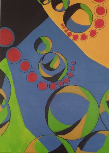 Painting titled "Geometry #1" by Ibrahim Unal, Original Artwork, Acrylic
