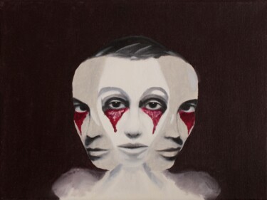 Malerei mit dem Titel "Three Faces" von Ibrahim Unal, Original-Kunstwerk, Öl