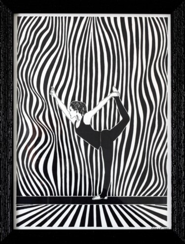 Drawing titled "Yoga 1" by Ibrahim Unal, Original Artwork, Ink