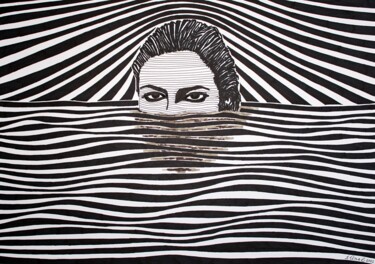 Dessin intitulée "the deep" par Ibrahim Unal, Œuvre d'art originale, Crayon