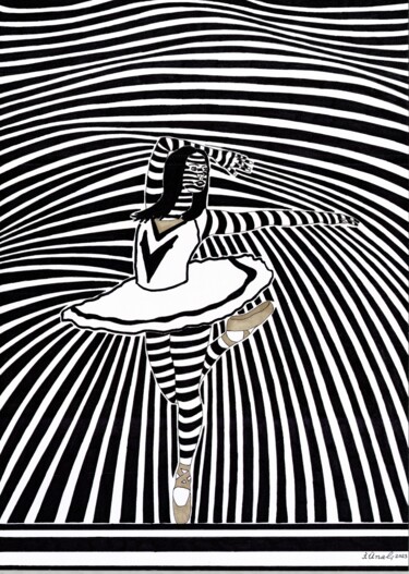 Drawing titled "Ballerina - 6" by Ibrahim Unal, Original Artwork, Marker