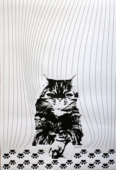 Arte digital titulada "Cat I" por Ibrahim Unal, Obra de arte original, Pintura Digital