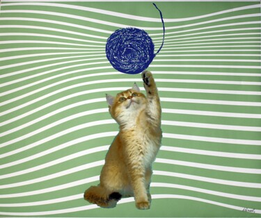 Arte digitale intitolato "Cat V" da Ibrahim Unal, Opera d'arte originale, Pittura digitale