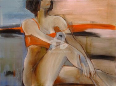 Painting titled "ASSISE" by Ica Saez, Original Artwork