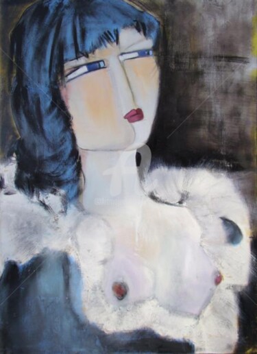 Painting titled "EN ATTENTE" by Ica Saez, Original Artwork