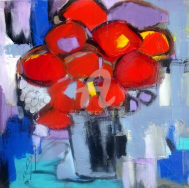 Painting titled "BLEU  BLANC  ROUGE" by Ica Saez, Original Artwork