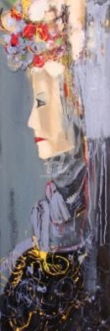 Peinture intitulée "La Dame de Saint Pe…" par Ica Saez, Œuvre d'art originale