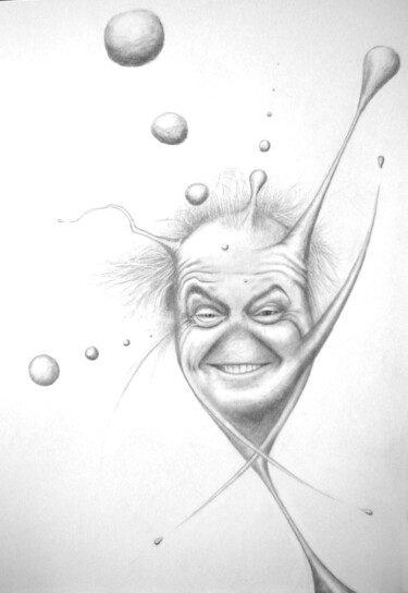 Drawing titled "Jack Nicholson" by Iché, Original Artwork, Graphite