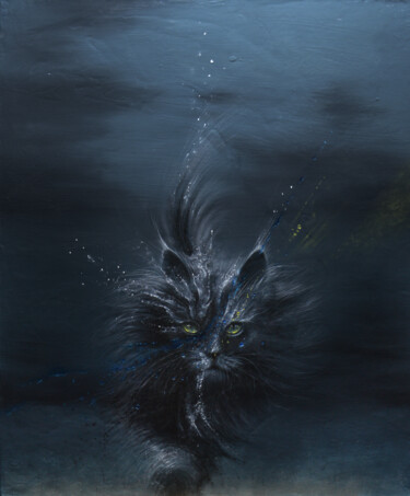 Peinture intitulée "wild cat" par Iché, Œuvre d'art originale, Huile Monté sur Châssis en bois
