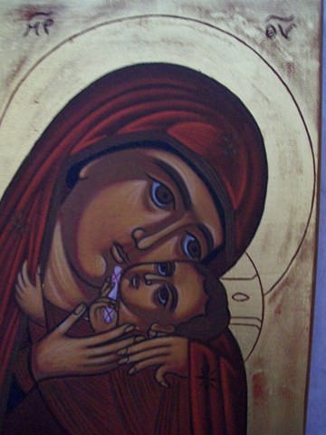 Peinture intitulée "I010 Marie Mère de…" par Katia-Laure Mininno-Lefevre, Œuvre d'art originale