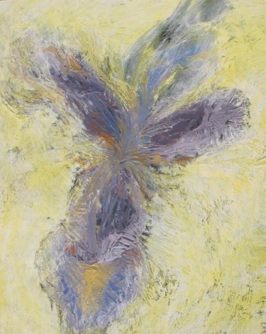 Painting titled "Abstract Iris (mixe…" by Ida-Rally, Original Artwork, Oil