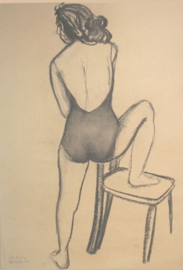 Drawing titled "Life drawing" by Ida-Rally, Original Artwork, Charcoal