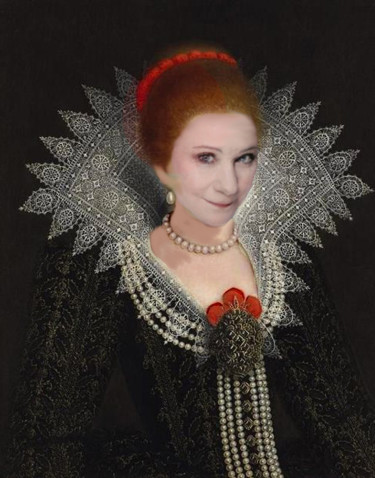 Digital Arts titled "zoe-in-tudor-style-…" by Ida-Rally, Original Artwork, Photo Montage