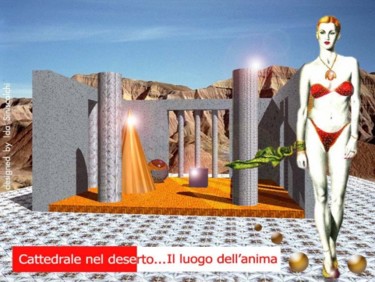 Arte digitale intitolato "Cattedrale nel dese…" da Ida Siniscalchi, Opera d'arte originale, Pittura digitale