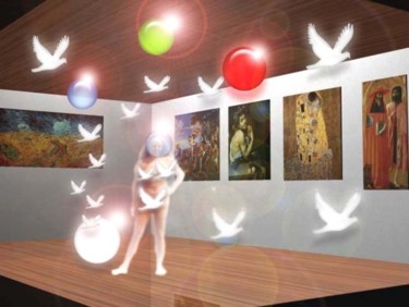 Digital Arts titled "Fantasmi in galleria" by Ida Siniscalchi, Original Artwork, Digital Painting