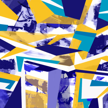 Цифровое искусство под названием "yellow and blue" - Rocco Fiumara, Подлинное произведение искусства, Цифровая живопись