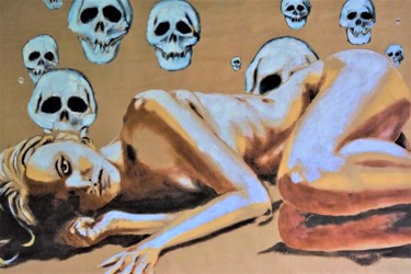 Malerei mit dem Titel "Cauchemar" von Idhem San, Original-Kunstwerk, Öl