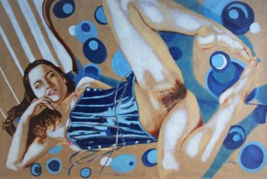 Malerei mit dem Titel "Bulles" von Idhem San, Original-Kunstwerk, Öl