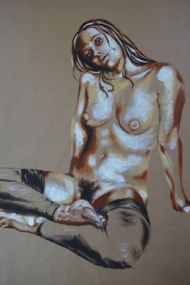 Peinture intitulée "Femme nue "L"Affirm…" par Idhem San, Œuvre d'art originale, Huile
