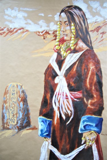 제목이 "Tibetaine"인 미술작품 Idhem San로, 원작, 기름