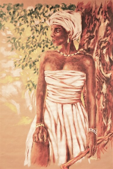 Peinture intitulée "Vaudou du Bénin (2)" par Idhem San, Œuvre d'art originale, Huile