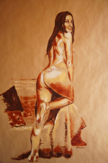 Painting titled "Peinture femme nue…" by Idhem San, Original Artwork, Oil