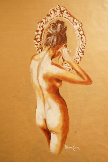 Painting titled "Peinture femme nue…" by Idhem San, Original Artwork, Oil