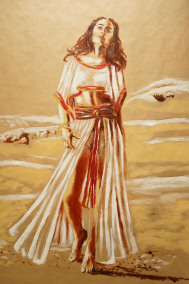 Painting titled "L'esprit du désert" by Idhem San, Original Artwork, Oil