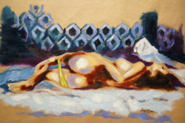 Painting titled "Peinture femme nue…" by Idhem San, Original Artwork, Oil