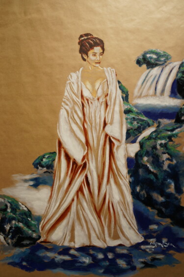 Schilderij getiteld "Peinture femme spir…" door Idhem San, Origineel Kunstwerk, Olie