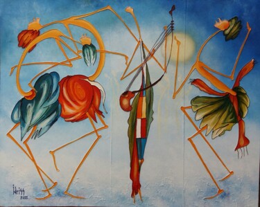 Peinture intitulée "Heure d'été" par Idrissa Savadogo, Œuvre d'art originale, Collages