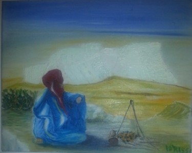 Peinture intitulée "The Man in the Dese…" par Idrissi R, Œuvre d'art originale, Huile