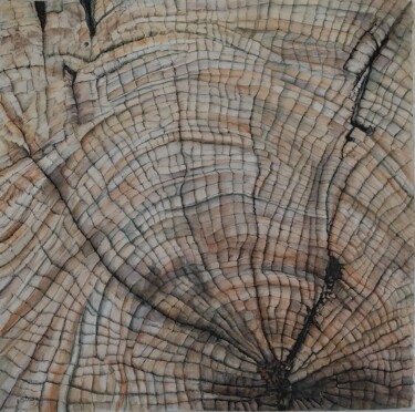 Zeichnungen mit dem Titel "Souche/Tree stump" von Isabelle Stagg, Original-Kunstwerk, Tinte