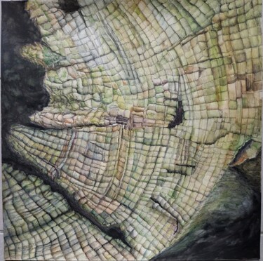 Dessin intitulée "Souche/Tree stump II" par Isabelle Stagg, Œuvre d'art originale, Encre