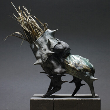 Sculpture titled "Le chardon" by Ielizaveta Portnova, Original Artwork, Ceramics