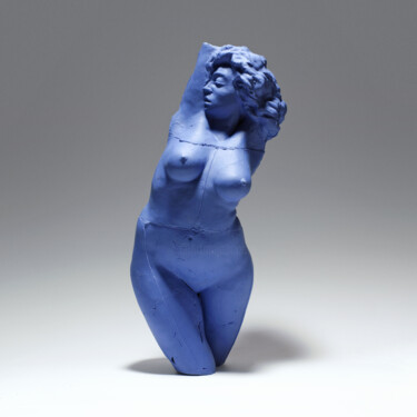Sculpture titled "Blue Girl" by Ielizaveta Portnova, Original Artwork, Ceramics