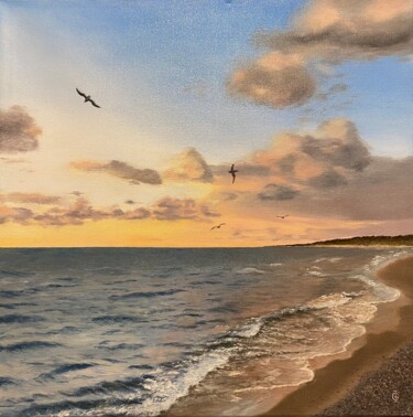 Pintura titulada "SUNSET IN THE BALTI…" por Ieva Graudina (IGraudinaArt), Obra de arte original, Oleo
