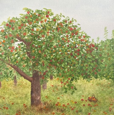 Malarstwo zatytułowany „APPLE TREE” autorstwa Ieva Graudina (IGraudinaArt), Oryginalna praca, Olej
