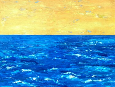 Malerei mit dem Titel "GOLDEN SEA" von Ieva Graudina (IGraudinaArt), Original-Kunstwerk, Acryl