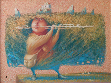 Ζωγραφική με τίτλο "утренняя флейта" από Vladimir Golub, Αυθεντικά έργα τέχνης, Λάδι